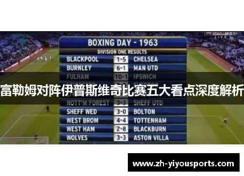 富勒姆对阵伊普斯维奇比赛五大看点深度解析 富勒姆对阵伊普斯维奇比赛五大看点深度解析