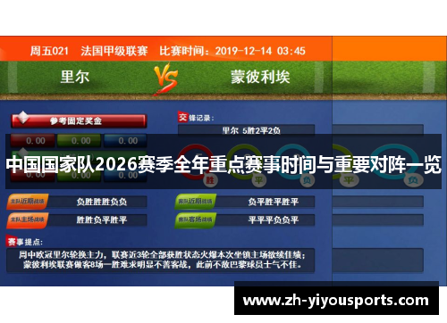 中国国家队2026赛季全年重点赛事时间与重要对阵一览 中国国家队2026赛季全年重点赛事时间与重要对阵一览