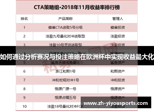 如何通过分析赛况与投注策略在欧洲杯中实现收益最大化 如何通过分析赛况与投注策略在欧洲杯中实现收益最大化